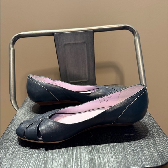 J. Jill Navy Peep-Toe Flats Size 6 - Picture 4 of 12